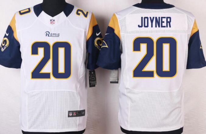 Nike St.Louis Rams 20 Lamarcus Joyner white elite football men Jerseys