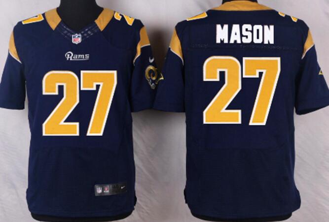 Nike St.Louis Rams 27 Tre Mason Blue elite football men Jerseys