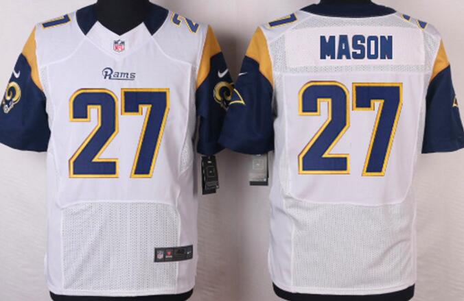 Nike St.Louis Rams 27 Tre Mason white elite football men Jerseys