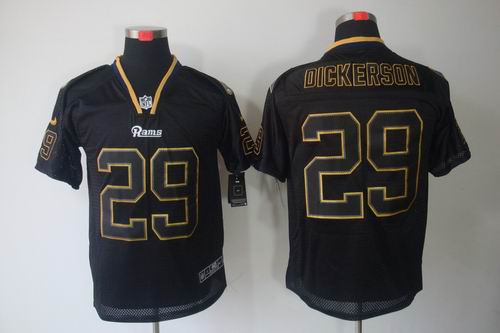 Nike St.Louis Rams 29 Eric Dickerson Elite Black NFL Lights Out Jerseys