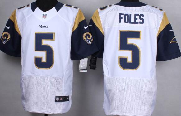 Nike St.Louis Rams 5 Nick Foles white elite football men Jerseys