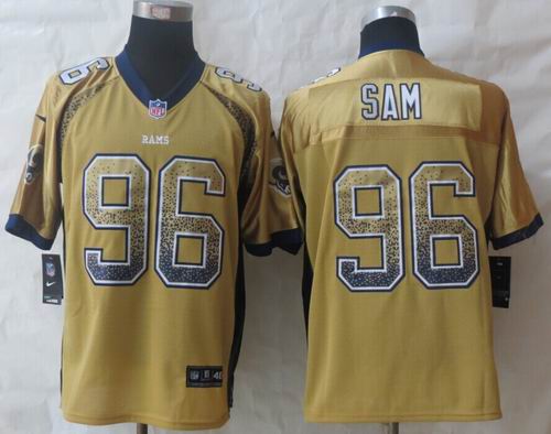 Nike St.Louis Rams 96 Sam Drift Fashion Gold Elite Jerseys