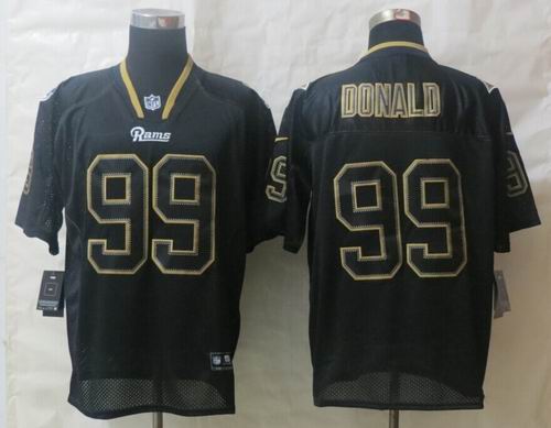 Nike St.Louis Rams 99 Donald Lights Out Black Elite Jerseys