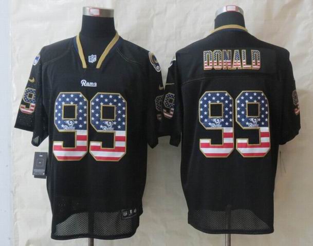 Nike St.Louis Rams 99 Donald USA Flag Fashion Black Elite Jerseys