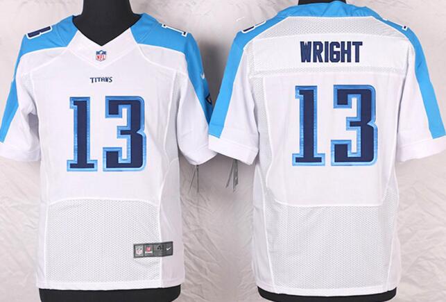 Nike Tennessee Titans 13 Kendall Wright White NFL elite Jerseys