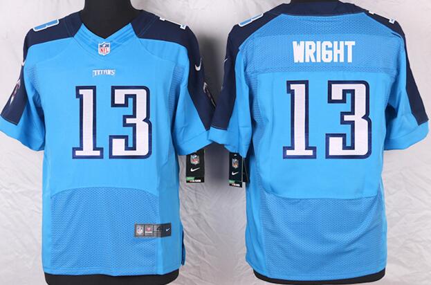 Nike Tennessee Titans 13 WRIGHT Elite Blue Jersey