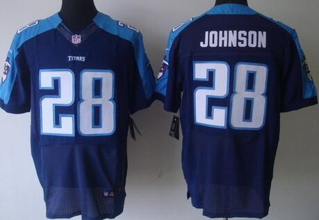 Nike Tennessee Titans 28 Chris Johnson Elite DK.Blue NFL Jerseys