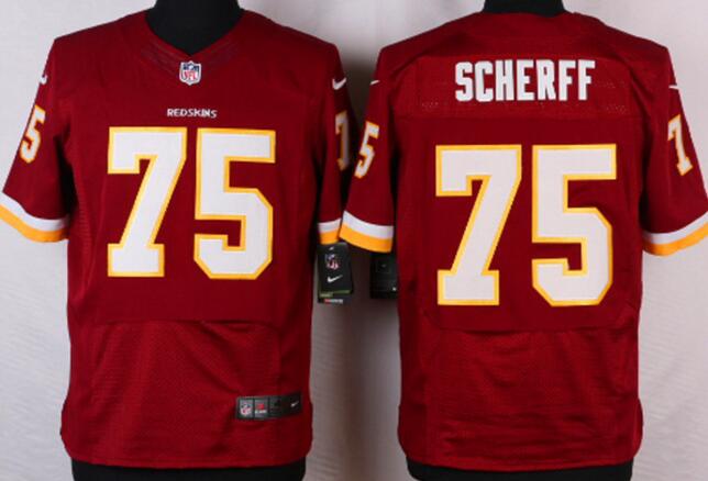 Nike Washington Red Skins 75 scherff red elite football Jerseys