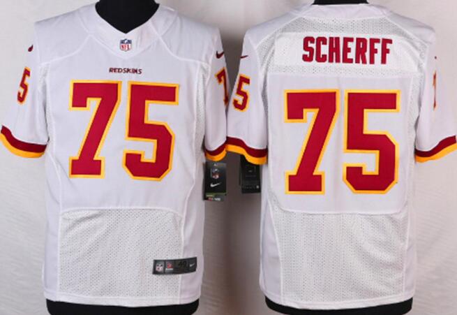 Nike Washington Red Skins 75 scherff white elite football Jerseys