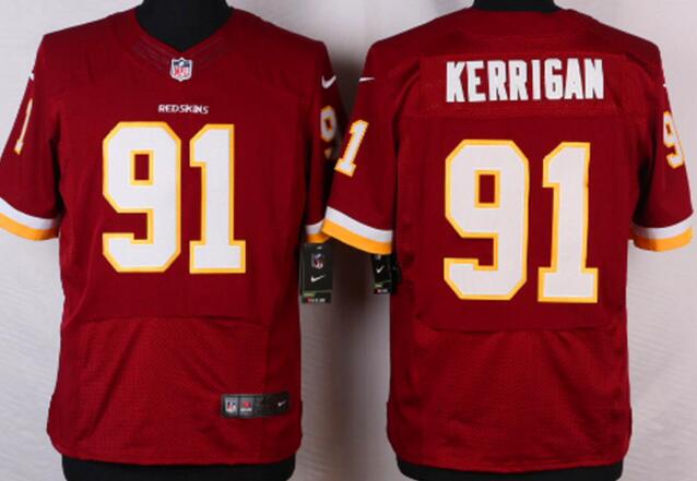 Nike Washington Red Skins 91 Kerrigan red elite football Jerseys