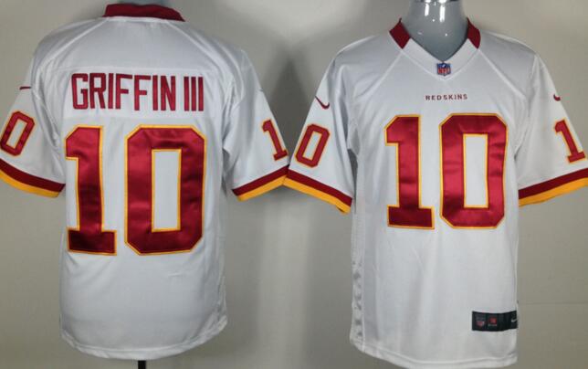 Nike Washington Redskins 10 Robert Griffin III white game jersey