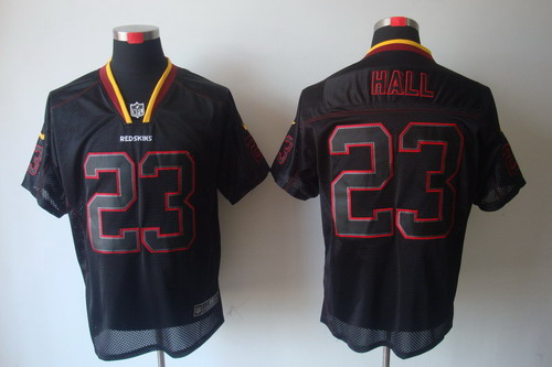 Nike Washington Redskins 23 DeAngelo Hall Elite Black NFL Lights Out Jerseys