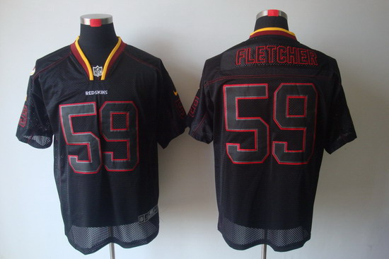 Nike Washington Redskins 59 London Fletcher Elite Black NFL Lights Out Jerseys