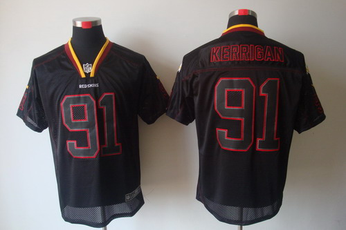 Nike Washington Redskins 91 Ryan Kerrigan Elite Black NFL Lights Out Jerseys