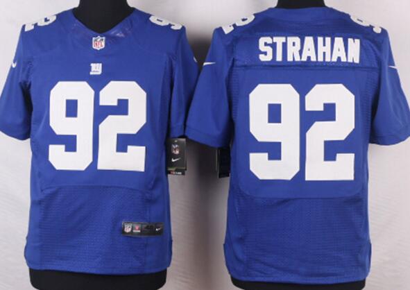 Nike new York Giants 92 Michael Strahan elite men blue nfl football Jersey