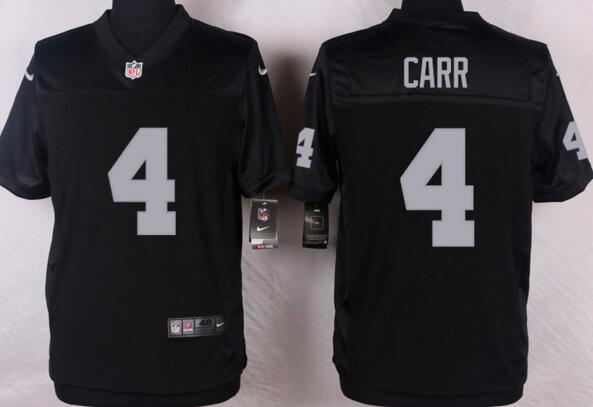 Nike oakland raiders 4 Derek Carr black men elite nfl football jersey