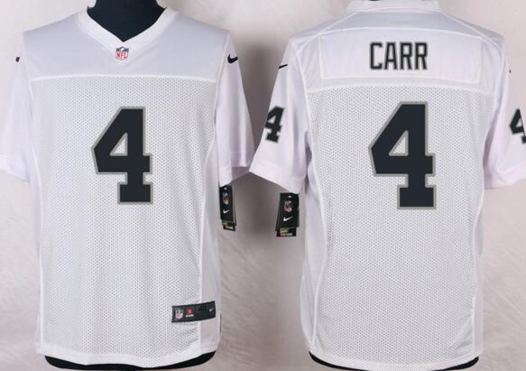 Nike oakland raiders 4 Derek Carr white men elite nfl football jersey