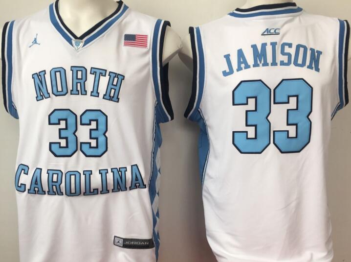 North Carolina Tar Heels 33 jamison White Basketball Jerseys