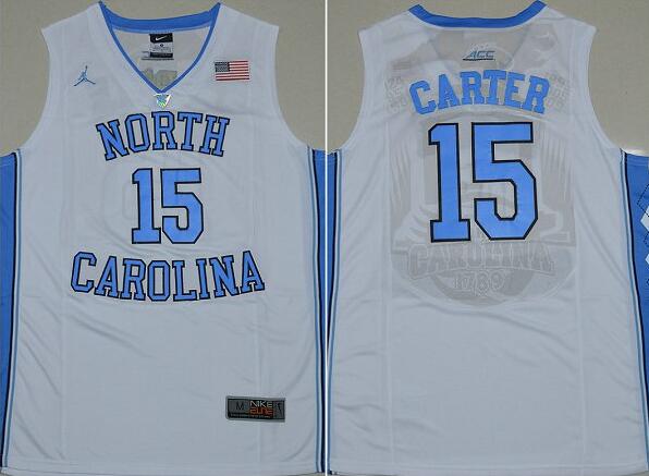 North Carolina Tar Heels Vince Carter 15 College Basketball Jersey - White