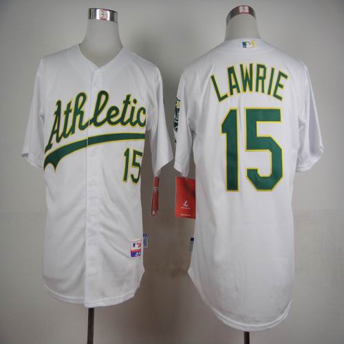 Oakland Athletics 15 Brett Lawrie white baseball jerseys