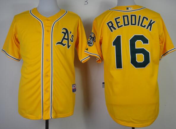 Oakland Athletics 16 Josh Reddick yellow men MLB baseball Jersey