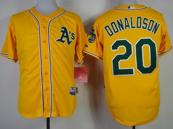 Oakland Athletics 20 DONALDSON yellow baseball jerseys