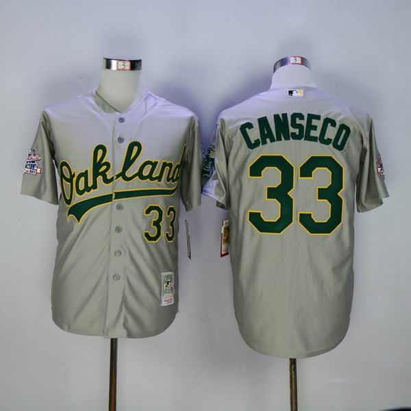 Oakland Athletics 33 Jose Canseco gray baseball jersey