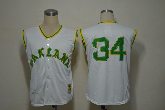 Oakland Athletics 34 white mlb jerseys