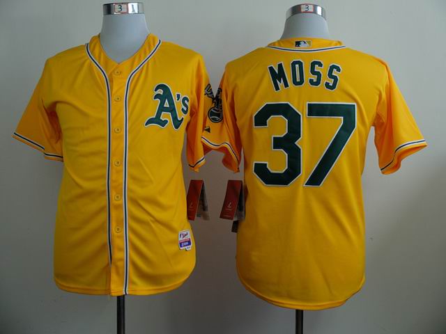 Oakland Athletics 37 Brandon Moss  yellow baseball jerseys