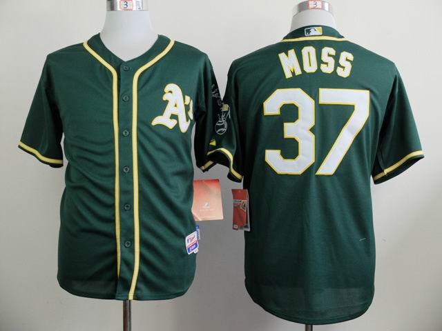 Oakland Athletics 37 Brandon Moss Green baseball jerseys