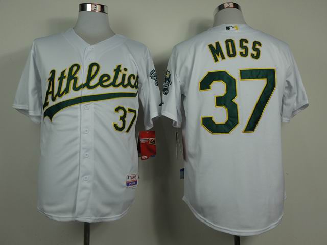 Oakland Athletics 37 Brandon Moss white baseball jerseys