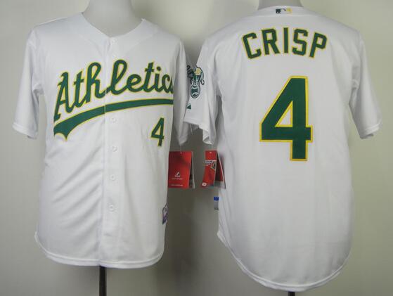 Oakland Athletics 4 Coco Crisp white baseball jerseys