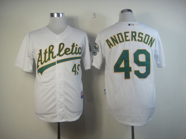 Oakland Athletics 49 ANDERSON White mlb jersey