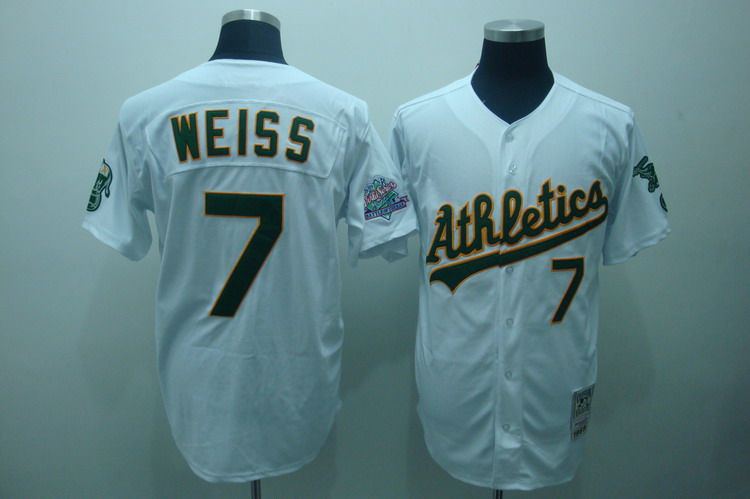 Oakland Athletics 7 WEISS white mlb jerseys