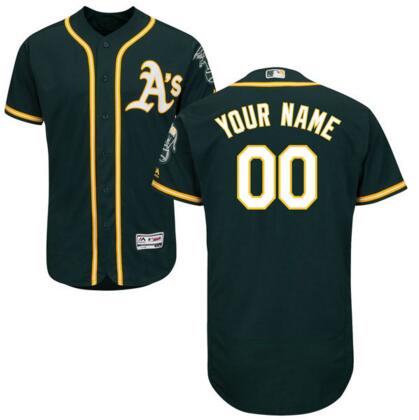 Oakland Athletics Majestic Alternate Green Flex Base Authentic Collection Custom Jersey