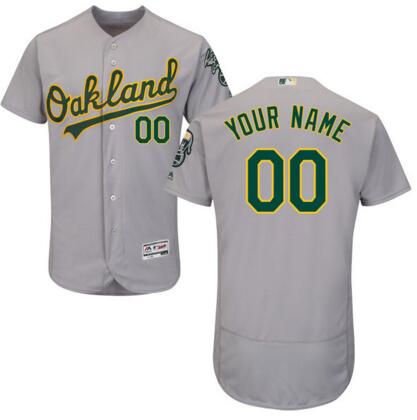 Oakland Athletics Majestic Road Gray Flex Base Authentic Collection Custom Jersey