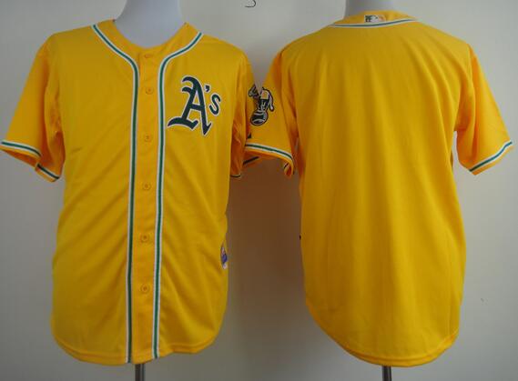 Oakland Athletics blank yellow men mlb baseball jerseys