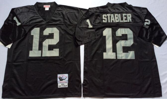 Oakland Raiders 12 Kenny Stabler black NFL Jerseys