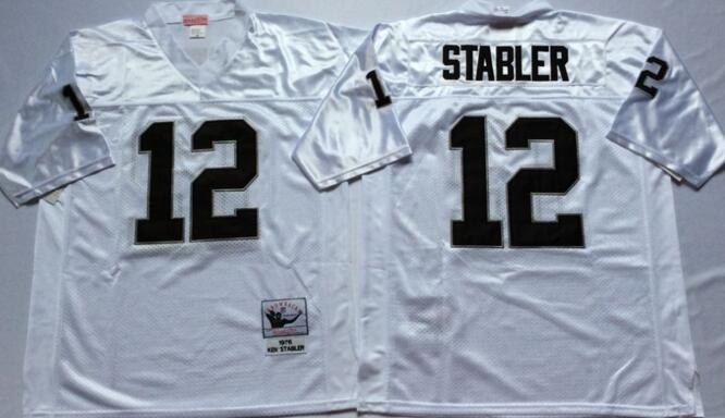 Oakland Raiders 12 Kenny Stabler white NFL Jerseys