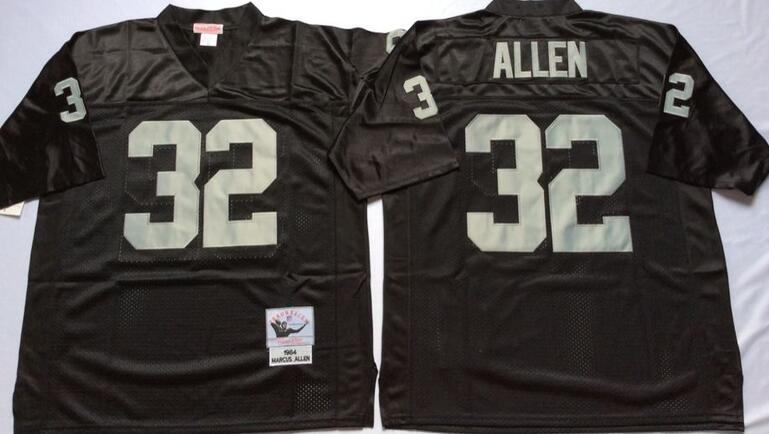 Oakland Raiders 32 Marcus Allen black Throwback men nfl football Jerseys