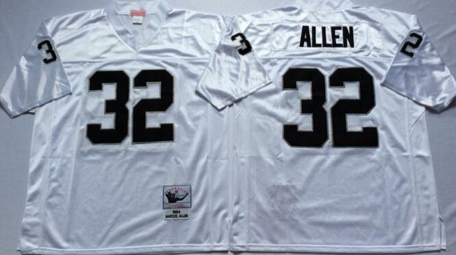 Oakland Raiders 32 Marcus Allen throwback white football Jerseys