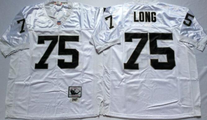 Oakland Raiders 75 H.Long Throwback white Jersey