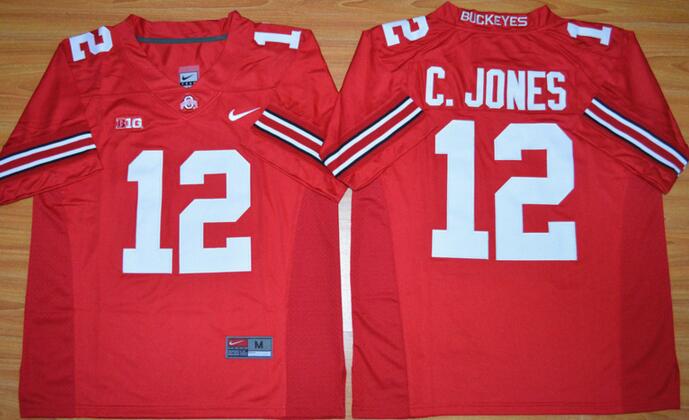 Ohio State Buckeyes 12 Cardale Jones red mens College ncaa Football Jersey