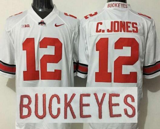 Ohio State Buckeyes 12 Cardale Jones white men College ncaa Football Jersey Ohio State Buckeyes 12 Cardale Jones white men College ncaa Football Jersey