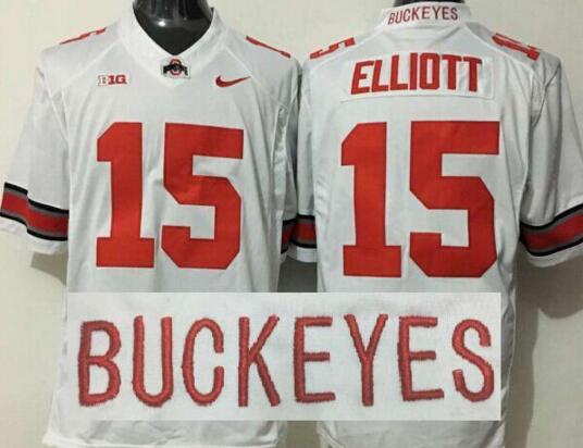 Ohio State Buckeyes 15 Ezekiel Elliott white red men College ncaa Football Jerseys