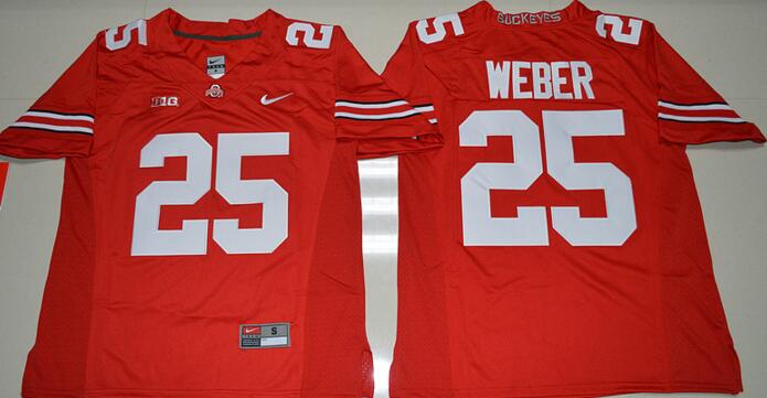 Ohio State Buckeyes 25 Mike Weber red men College ncaa Football Jerseys