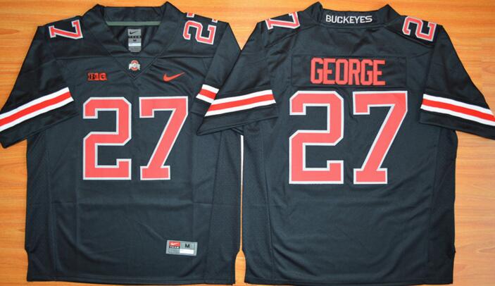 Ohio State Buckeyes 27 Eddie George Black red men College ncaa Football Jersey