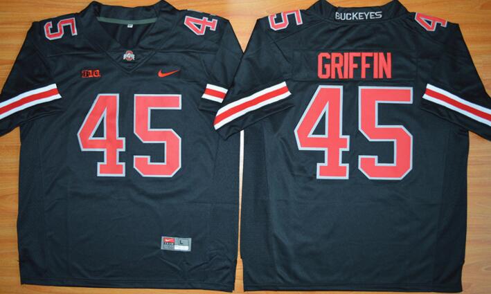 Ohio State Buckeyes 45 Archie Griffin Black red men College ncaa Football Jersey