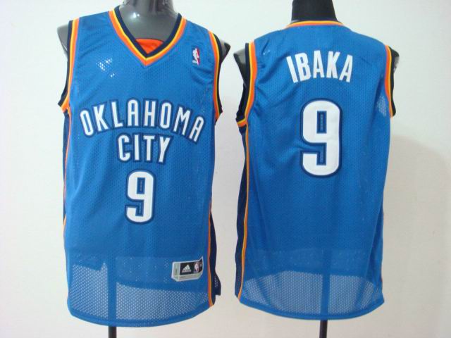 Oklahoma City Thunder 9 Serge Ibaka Blue  Adidas men nba basketball jerseys