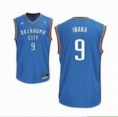 Oklahoma City Thunder 9 Serge Ibaka Blue Adidas men nba basketball jerseys